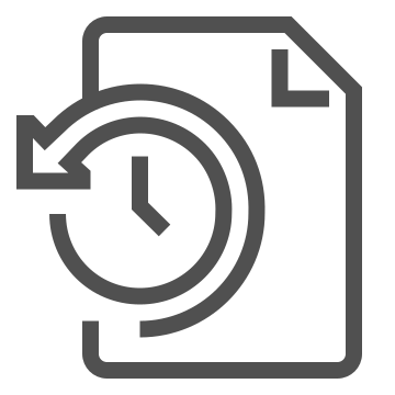 Backup, clock, document icon