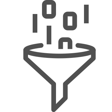 Data, filtering, funnel icon
