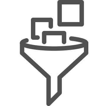 Categorizing, data management, filtering icon