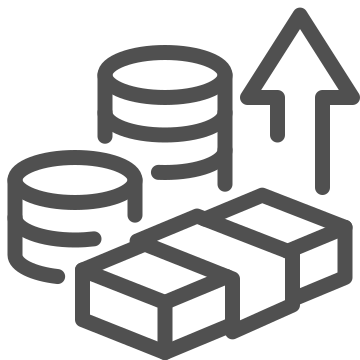 Cash, finance, growth icon