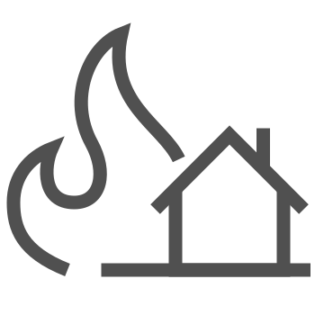 Fire, house, burn icon