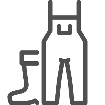 Angling equipment, boots, fish icon