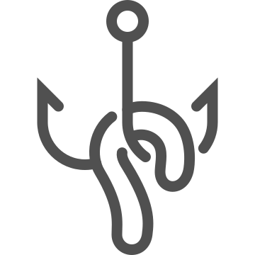 Angler, bait hook, fish icon