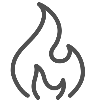 Danger, fire, flammable icon