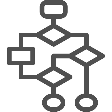 Algorithm, data flow, diagram icon