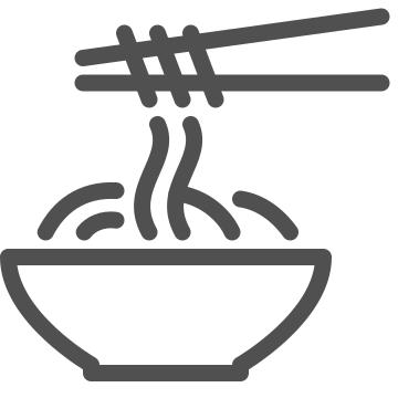 Asian cuisine, bowl, chopsticks icon