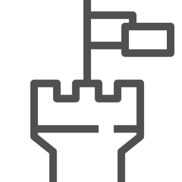 Battlements, castle, fortress icon