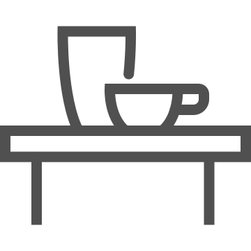 Cafe, chair, coffee cup icon