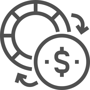 Betting, casino, chips icon