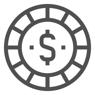 Betting, casino, chip icon