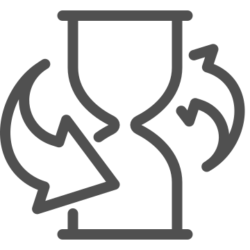Countdown, hourglass, passage icon
