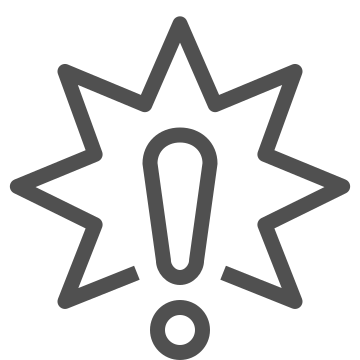 Alert, attention, exclamation mark icon