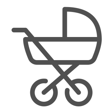 Baby carriage, baby gear, baby stroller icon