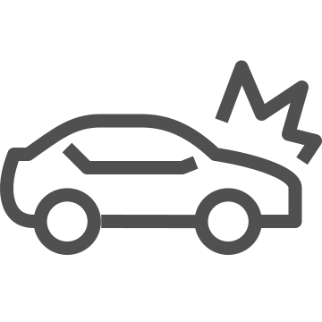 Accident, car, coverage icon
