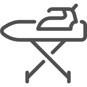 Clothing care, household task, iron icon