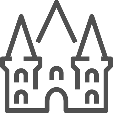 Architecture, building, castle icon