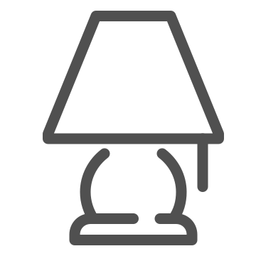Furniture, home decor, illumination icon