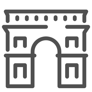 Architecture, landmarks, monument icon