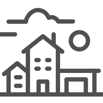 Building, hills, house icon