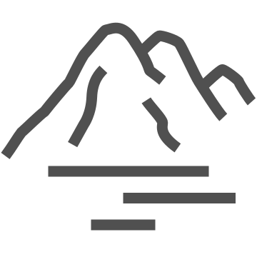 Fog, hills, landscape icon