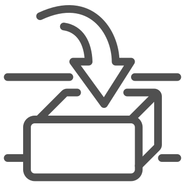 Arrow, clothes, container icon