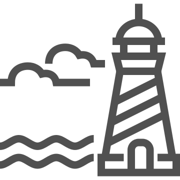 Beacon, coastal, lighthouse icon