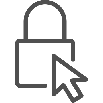 Click, lock, padlock icon