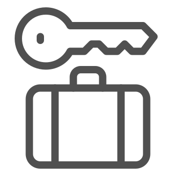 Bag, key, luggage icon