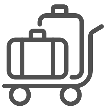 Airport, cart, luggage icon