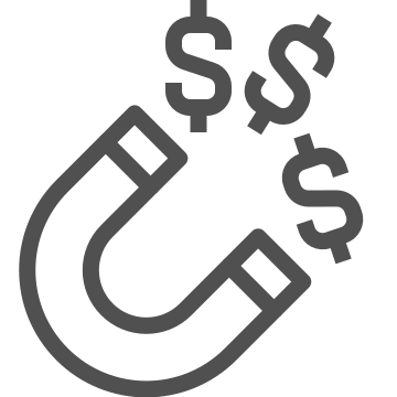 Attraction, finance, incentive icon