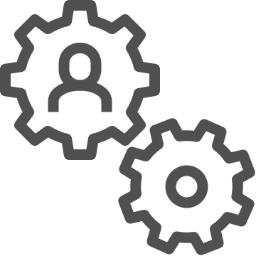 Administration, gears, leadership icon