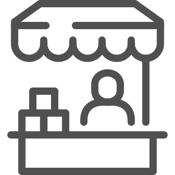Booth, fair, kiosk icon