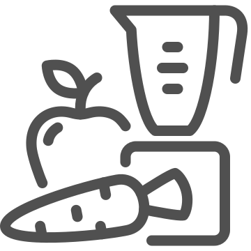 Apple, blender, carrot icon