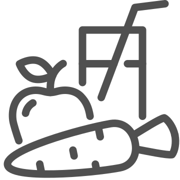 Apple, carrot, drink icon