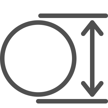 Diameter, dimension, geometry icon