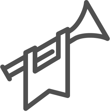 Ceremony, herald, instrument icon