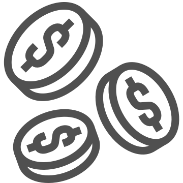 Coins, currency, dollar icon