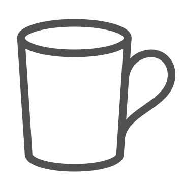 Beverage container, ceramic, coffee cup icon