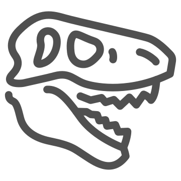 Archaeology, bones, dinosaur icon
