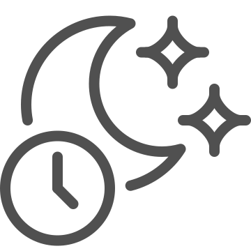 Clock, day parts, evening icon
