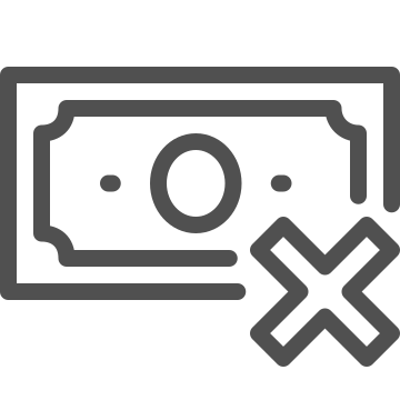 Bill, cash, decline icon
