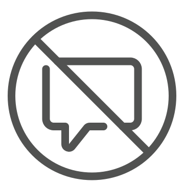 Bubble, chat, crossed out icon