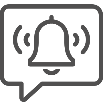 Alert, bell, message icon