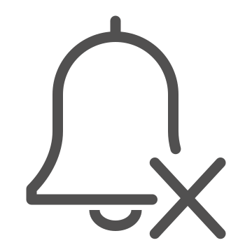 Alert, bell, mute icon