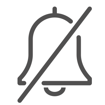 Alert, bell, mute icon
