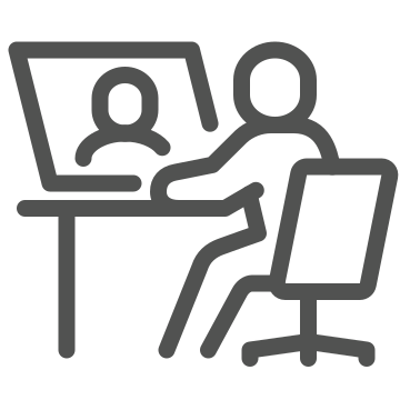 Chair, computer, desk icon