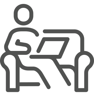 Computer, desk, employee icon