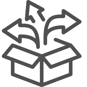 Abstraction, arrows, box icon