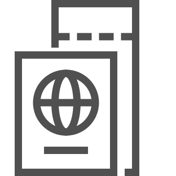 Airport, document, identification icon