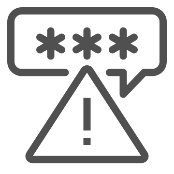 Alert, authentication, confidential icon